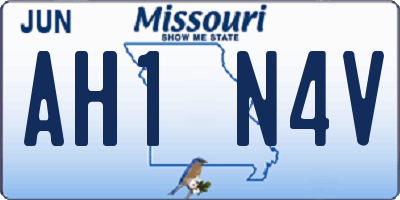 MO license plate AH1N4V