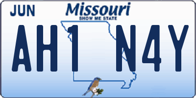 MO license plate AH1N4Y