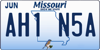 MO license plate AH1N5A