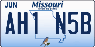 MO license plate AH1N5B