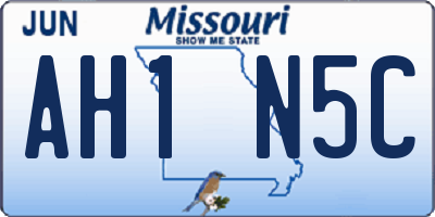 MO license plate AH1N5C