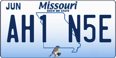 MO license plate AH1N5E