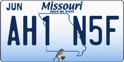 MO license plate AH1N5F