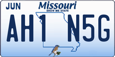 MO license plate AH1N5G