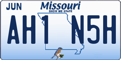 MO license plate AH1N5H