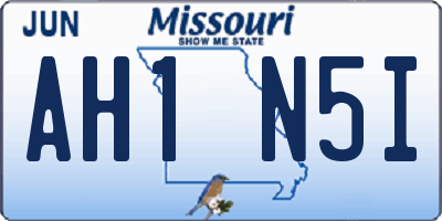 MO license plate AH1N5I