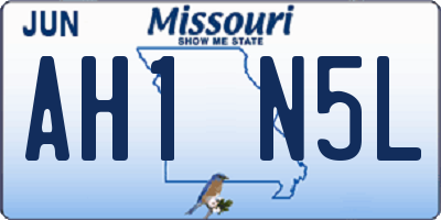 MO license plate AH1N5L