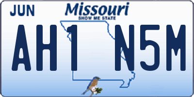 MO license plate AH1N5M