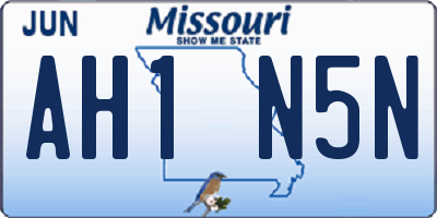 MO license plate AH1N5N