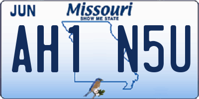 MO license plate AH1N5U