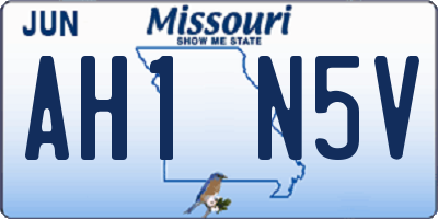 MO license plate AH1N5V