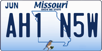 MO license plate AH1N5W