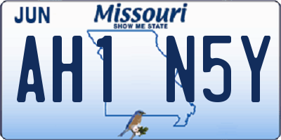 MO license plate AH1N5Y