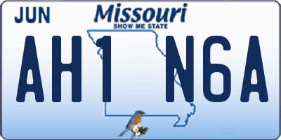 MO license plate AH1N6A