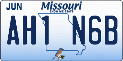 MO license plate AH1N6B