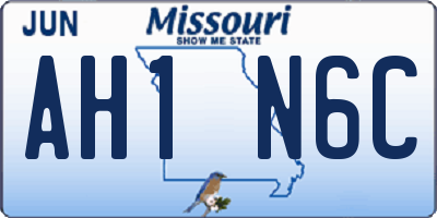 MO license plate AH1N6C