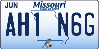 MO license plate AH1N6G