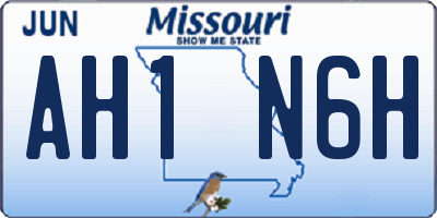 MO license plate AH1N6H