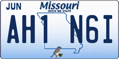 MO license plate AH1N6I