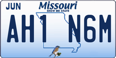 MO license plate AH1N6M