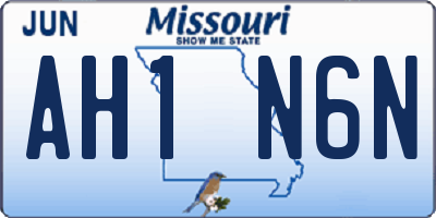 MO license plate AH1N6N