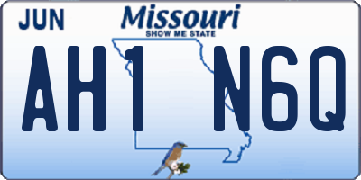 MO license plate AH1N6Q