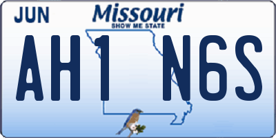 MO license plate AH1N6S