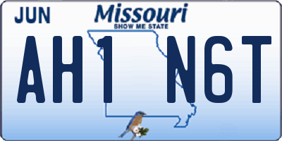 MO license plate AH1N6T