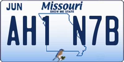 MO license plate AH1N7B