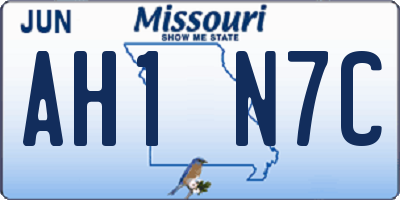 MO license plate AH1N7C