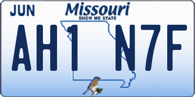 MO license plate AH1N7F