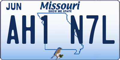 MO license plate AH1N7L