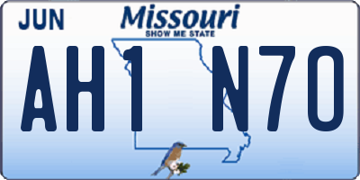 MO license plate AH1N7O