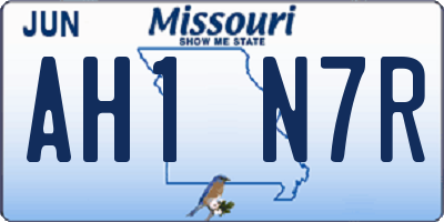 MO license plate AH1N7R