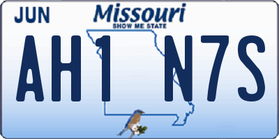 MO license plate AH1N7S