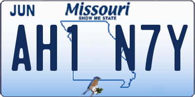 MO license plate AH1N7Y