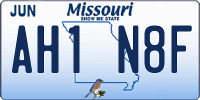 MO license plate AH1N8F