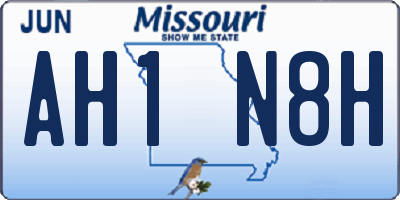 MO license plate AH1N8H