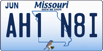 MO license plate AH1N8I