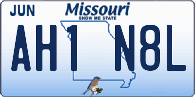 MO license plate AH1N8L