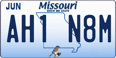 MO license plate AH1N8M