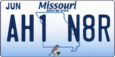 MO license plate AH1N8R