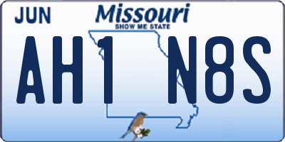 MO license plate AH1N8S