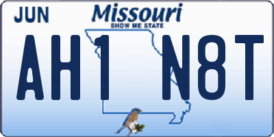 MO license plate AH1N8T