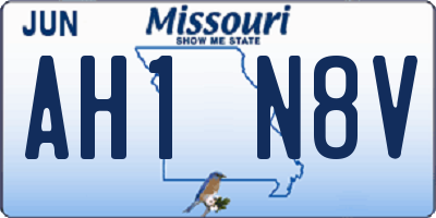 MO license plate AH1N8V