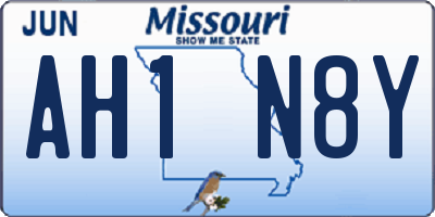 MO license plate AH1N8Y