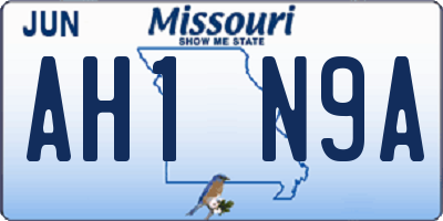 MO license plate AH1N9A