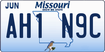 MO license plate AH1N9C