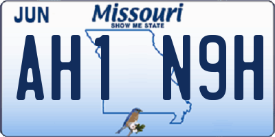 MO license plate AH1N9H