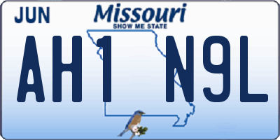 MO license plate AH1N9L